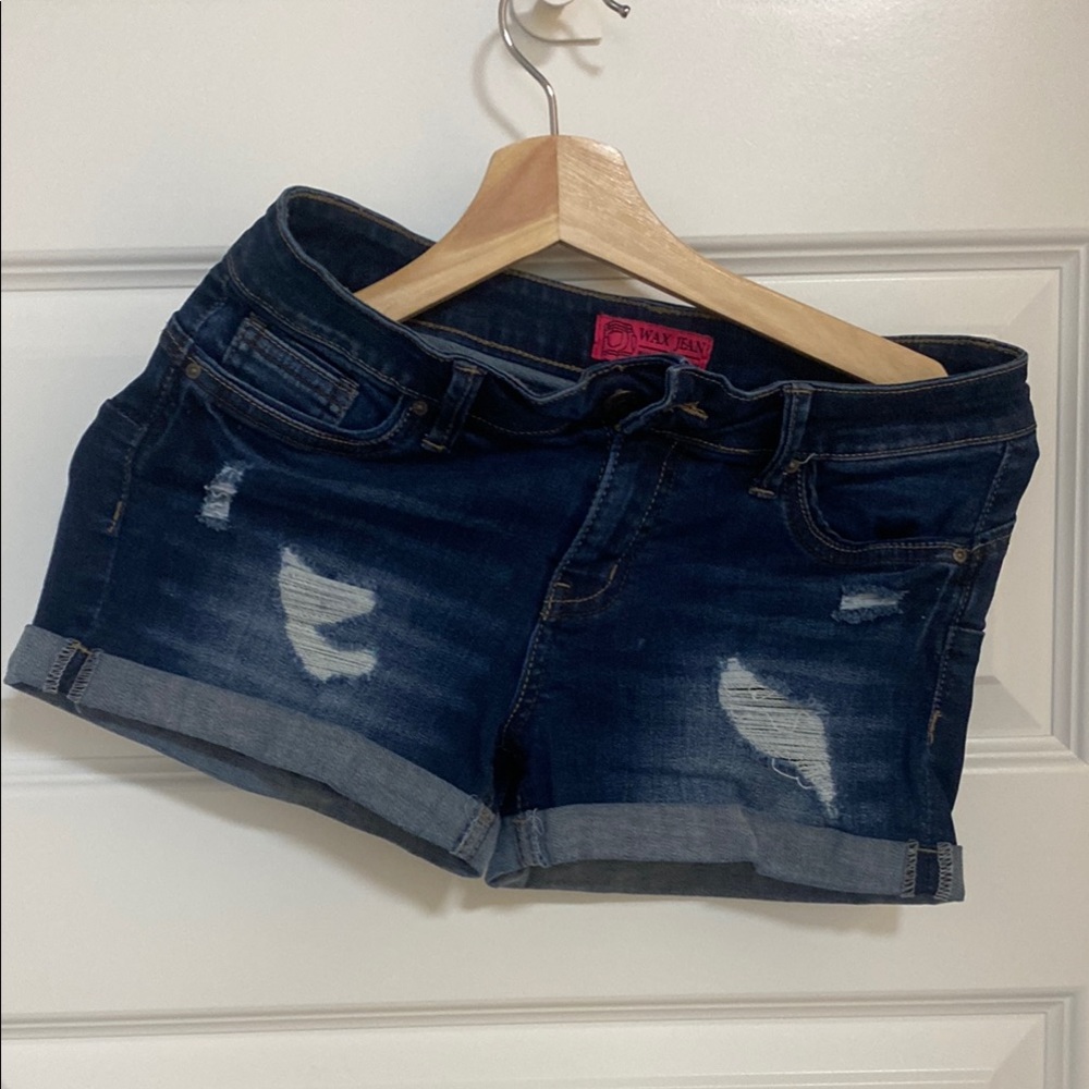 Teens Dark Blue Denim Micro Shorts Size S